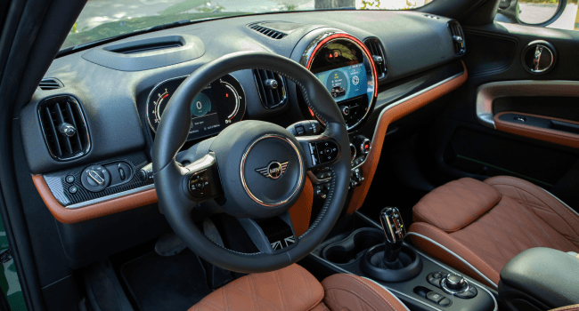 Interior view of a MINI Countryman’s luxury design in Charleston, SC.